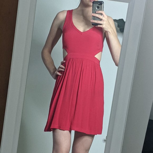 Coincidence & Chance Red Cutout Mini Skater Dress - Picture 7 of 8